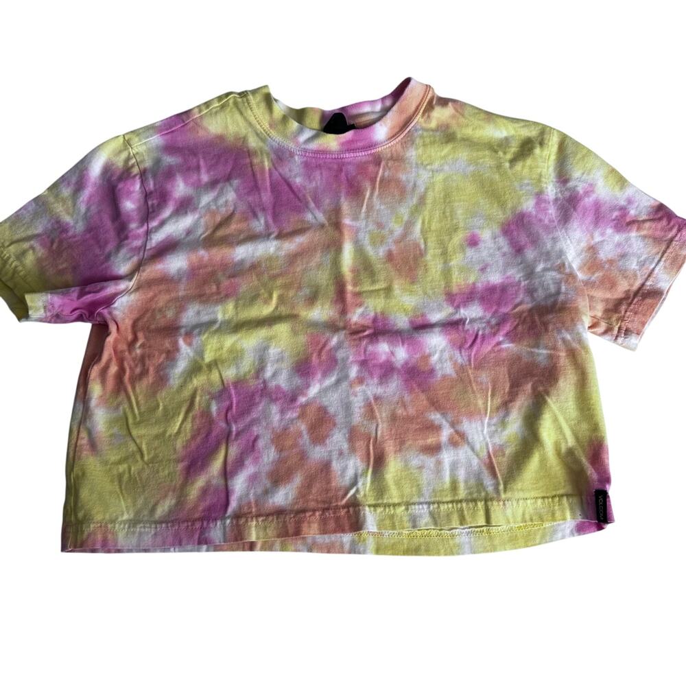 Volcom Girls' Galactic Stone Tie Dye Short Sleeve Top